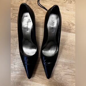 Made in Italy- Amalfi, Black Leather Heels